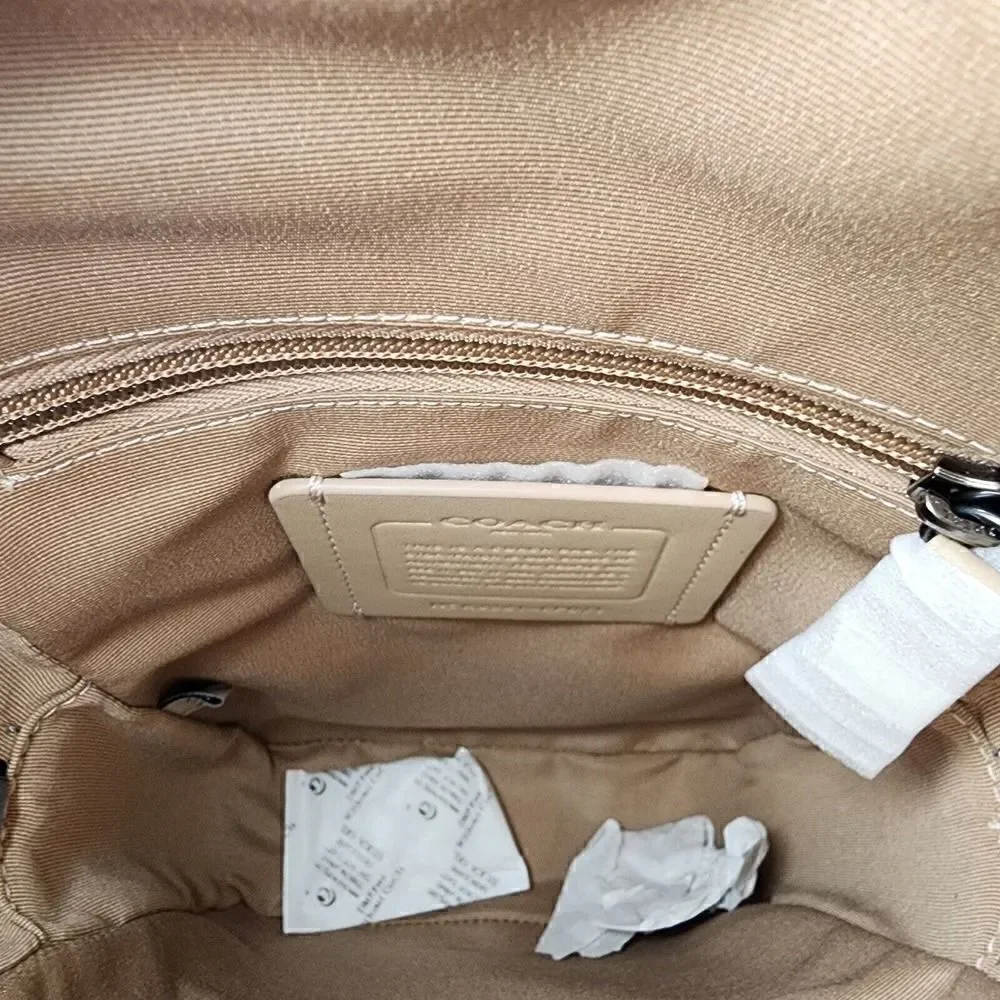 NWT Coach CP071 Sullivan Pack in Signature Canvas & Leather Black/Chalk